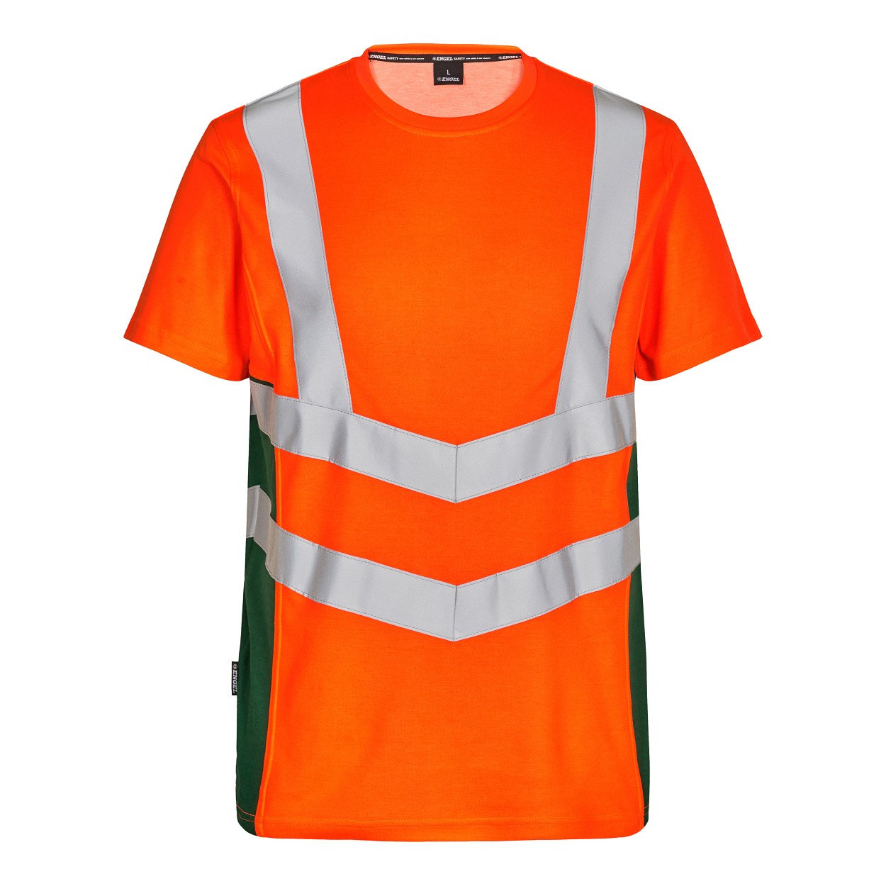 ENGEL Safety T-Shirt in Orange/Grün, Größe XS