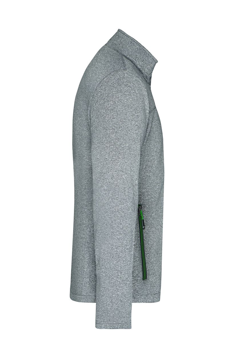 Men's Softshell Jacket "JN1148" in Dark-Melange/Green, Größe 3XL - Daiber