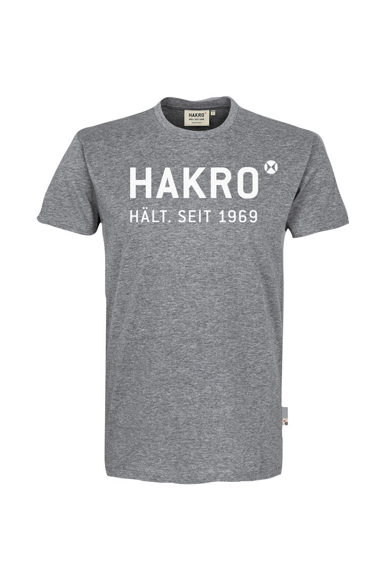 HAKRO 1969 T-Shirt Logo in grau meliert, Größe 3XL