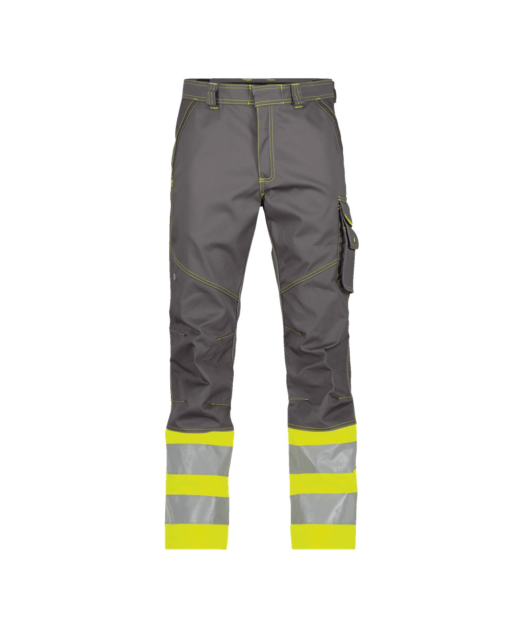 Warnschutzhose "DASSY® Phoenix" in ZEMENTGRAU/NEONGELB, Größe 58 - langer Schritt PESCO64