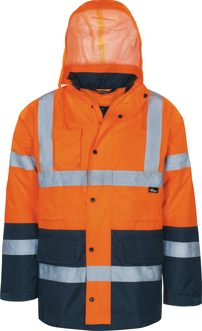 Warnschutz-K-Parka 2in1 leuchtorange-marine in Gr. XXL von Vizwell