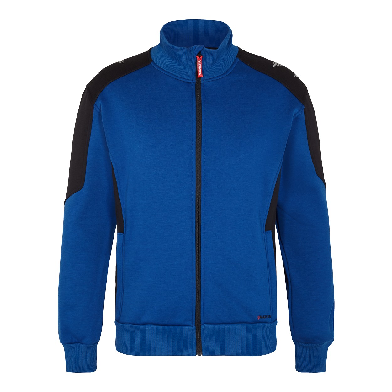 ENGEL Galaxy Sweatcardigan mit Kragen in Surfer Blue/Schwarz, Größe XS