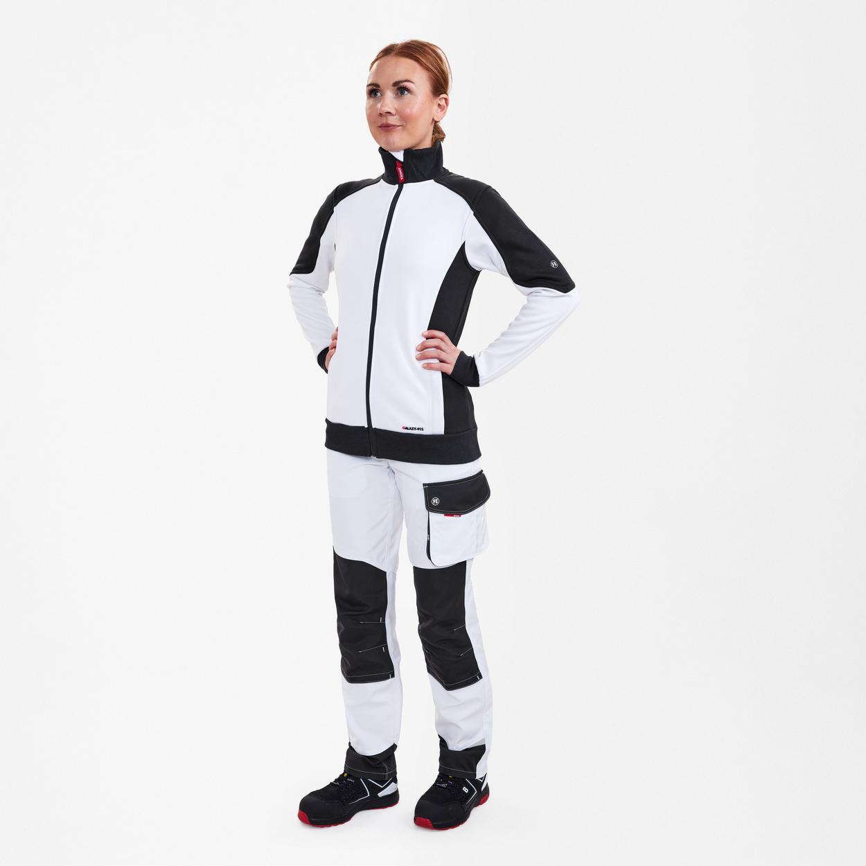 ENGEL Galaxy Damen Sweatcardigan in Weiss/Anthrazit Grau, Größe XS