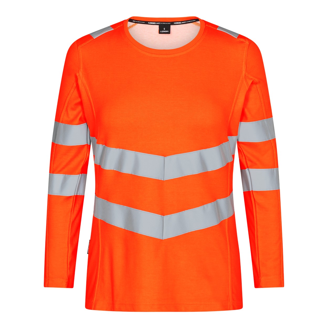 ENGEL Safety Damen langarm-Shirt in Hi-vis Orange, Größe XS