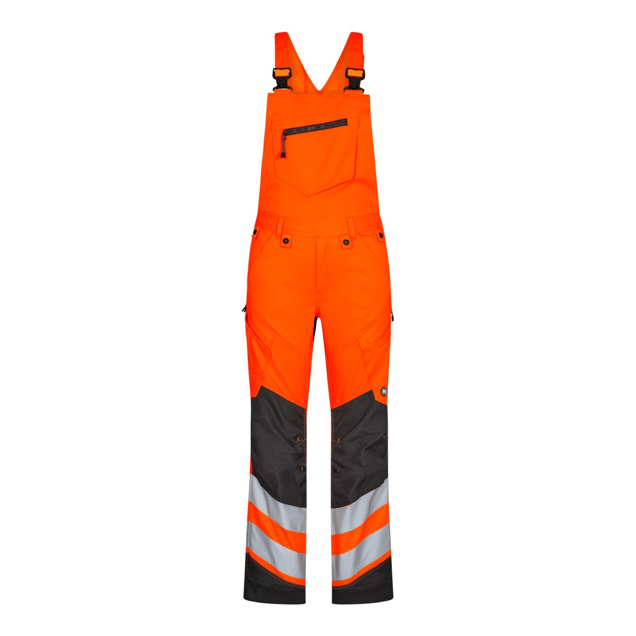 ENGEL Safety Latzhose mit 2-Wege-Stretch in Orange/Anthrazit Grau, Größe 26