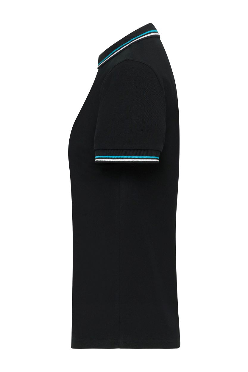 Ladies' Polo "JN1305" in Black/White/Turquoise, Größe 2XL - Daiber