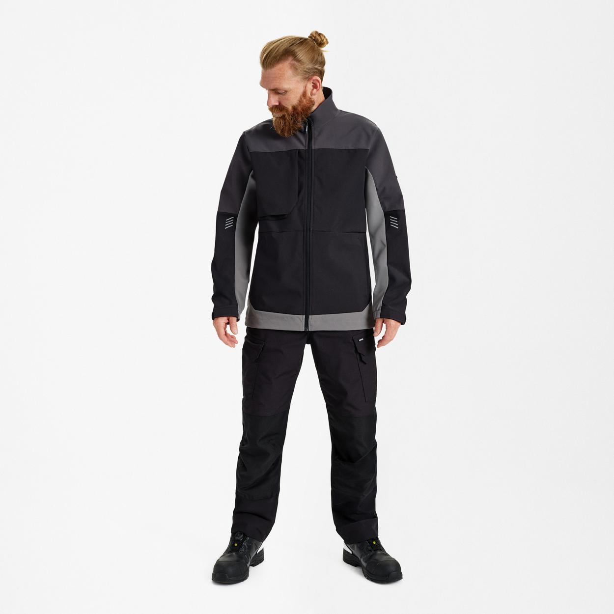 ENGEL Entire Softshelljacke in Schwarz/Anthrazit Grau, Größe XS