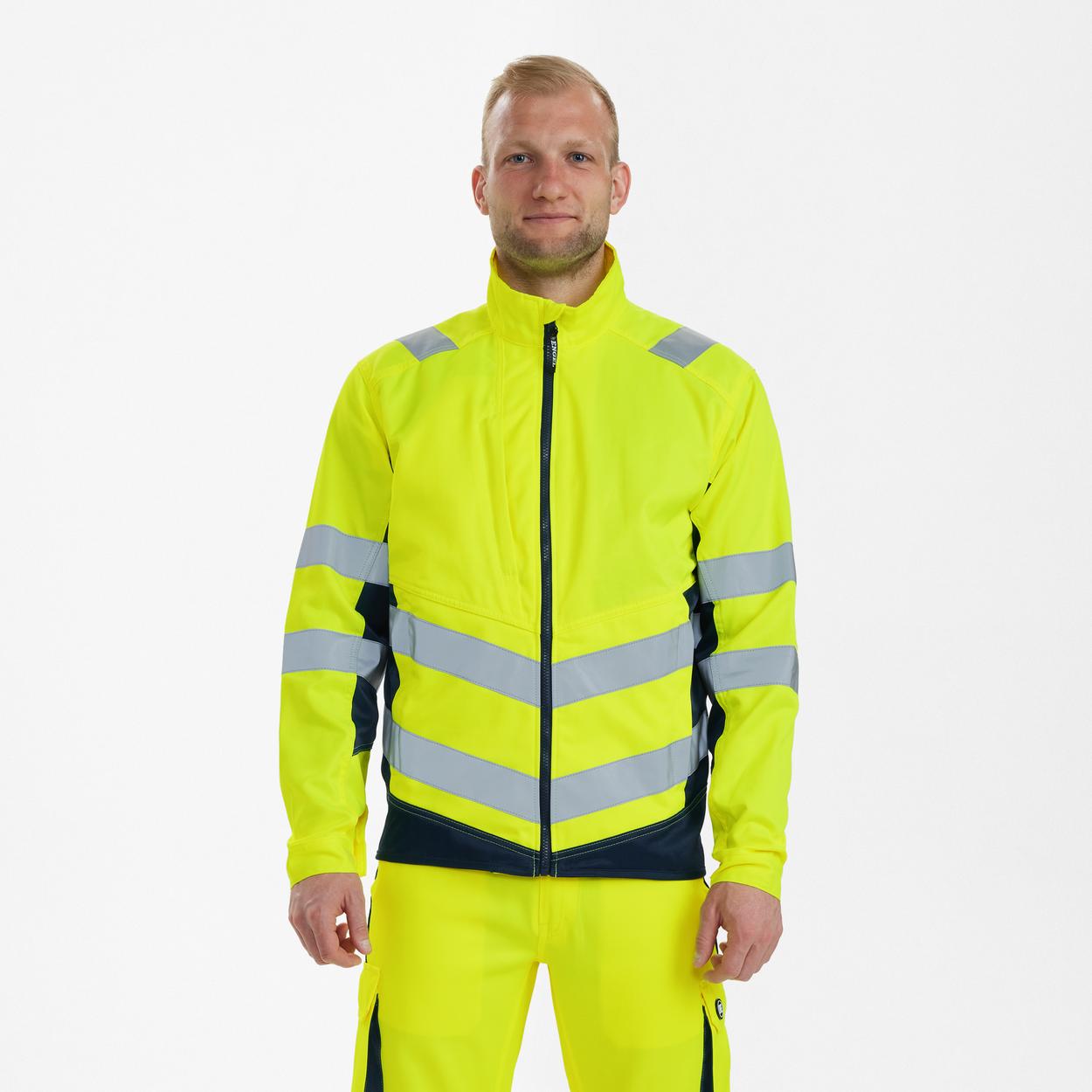 ENGEL Safety Light Arbeitsjacke in Gelb/Blue Ink, Größe XS