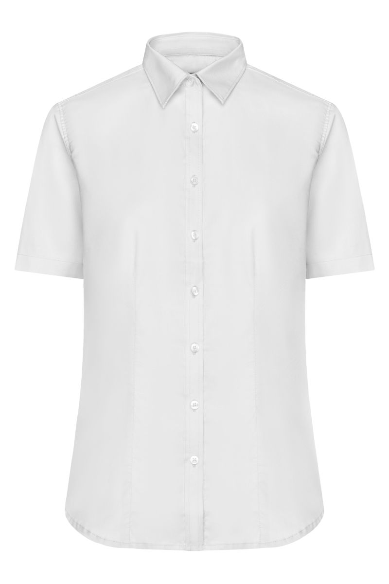 JN683 Damen Shirt Shortsleeve Micro T-Shirtwill in White, Größe L von James & Nicholson