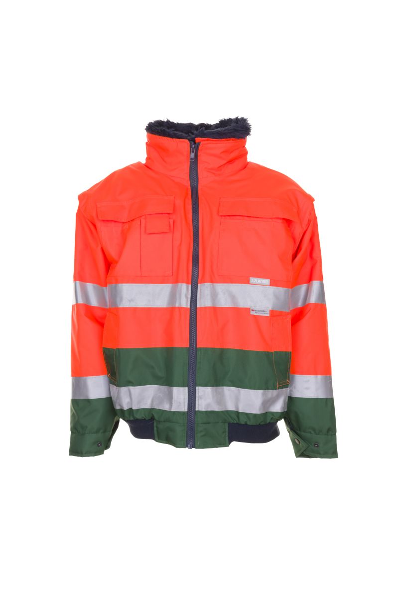 Comfortjacke Warnschutz in Orange / Grün, Gr. S von PLANAM