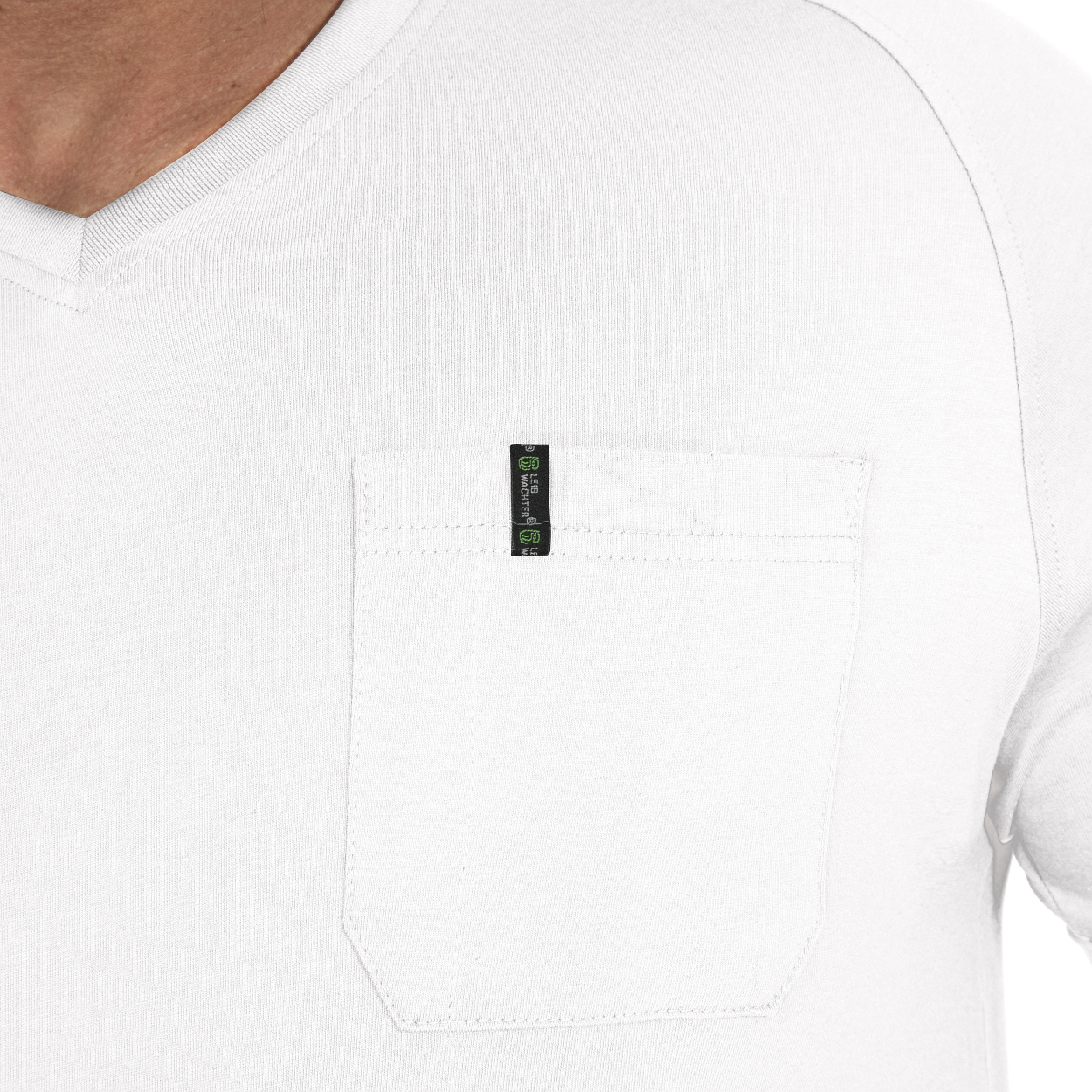 T-Shirt V-Neck Uwe FLEXT04 Flex Line in Weiß, Gr. XS von Leibwächter