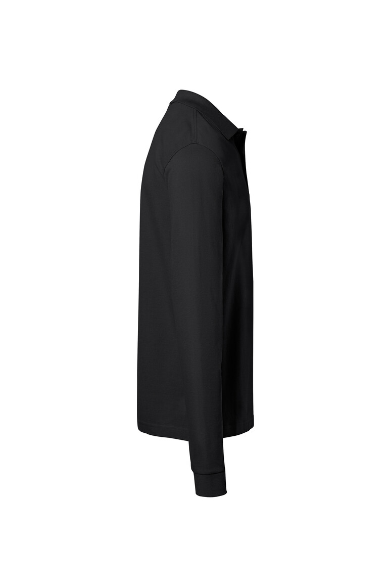 HAKRO 817 Pocket-Longsleeve-Polo MIKRALINAR® ECO in Schwarz, Größe 6XL