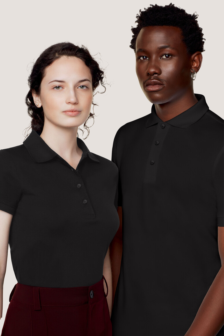 HAKRO 801 Poloshirt Pima-Baumwolle in schwarz, Größe M