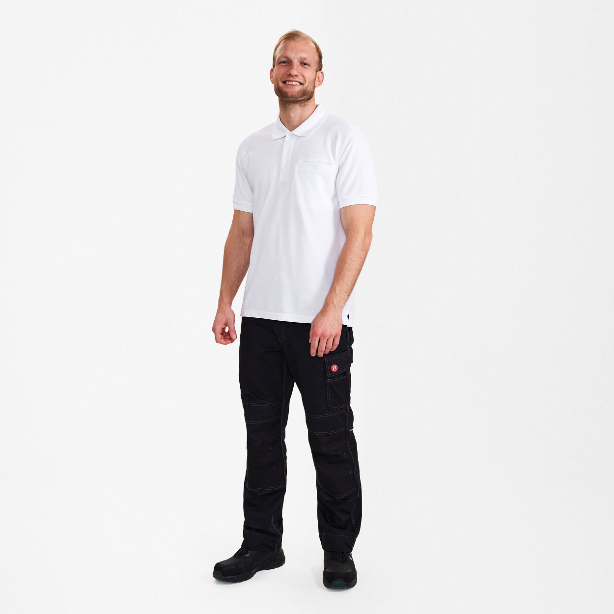 ENGEL Extend Poloshirt mit Brusttasche in Weiss, Größe XS