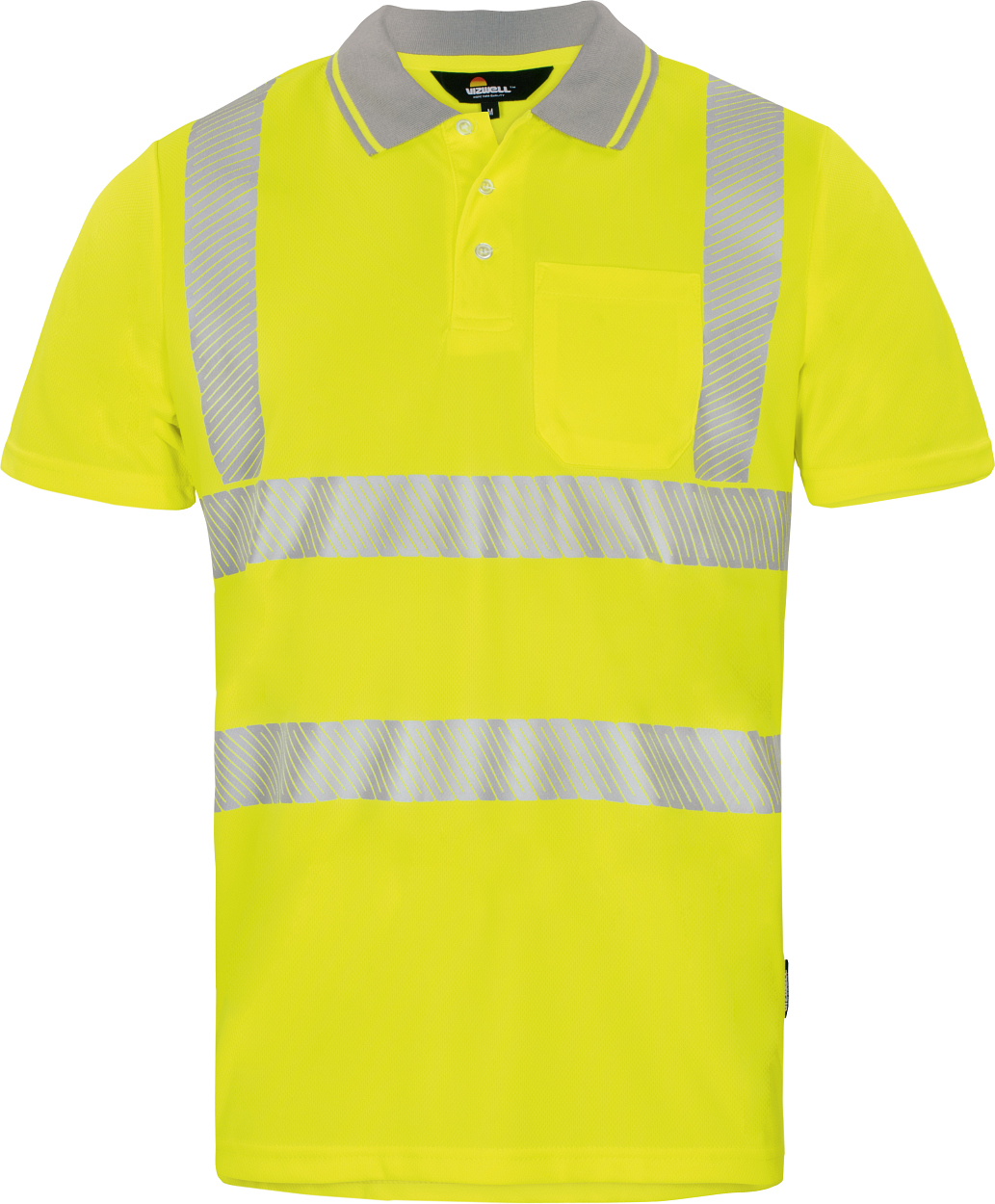 Warnschutz-Poloshirt leuchtgelb in Gr. XXL von Vizwell