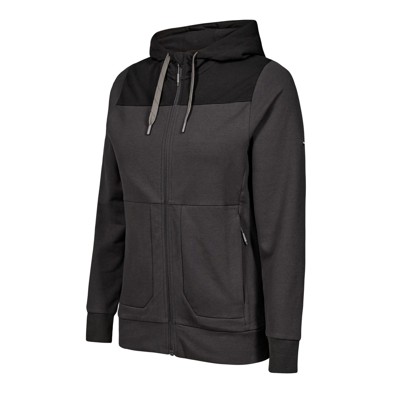 ENGEL Entire Damen Sweatcardigan mit Kapuze in Anthrazitgrau/Schwarz, Größe XS