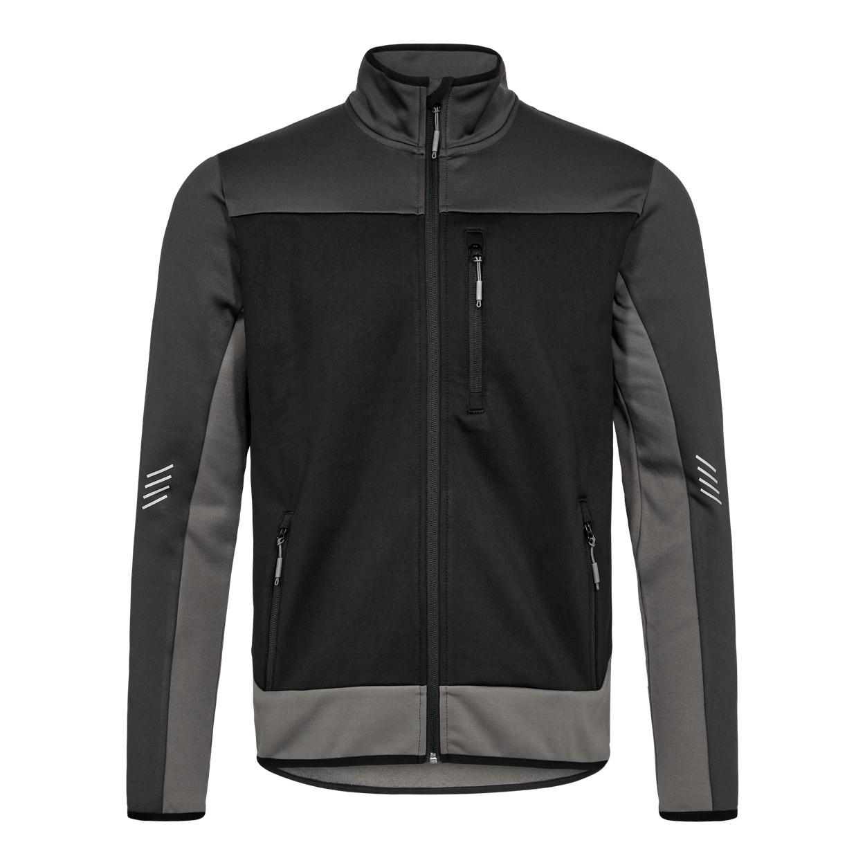 ENGEL Entire Midlayer-Cardigan in Schwarz/Anthrazit Grau, Größe XS