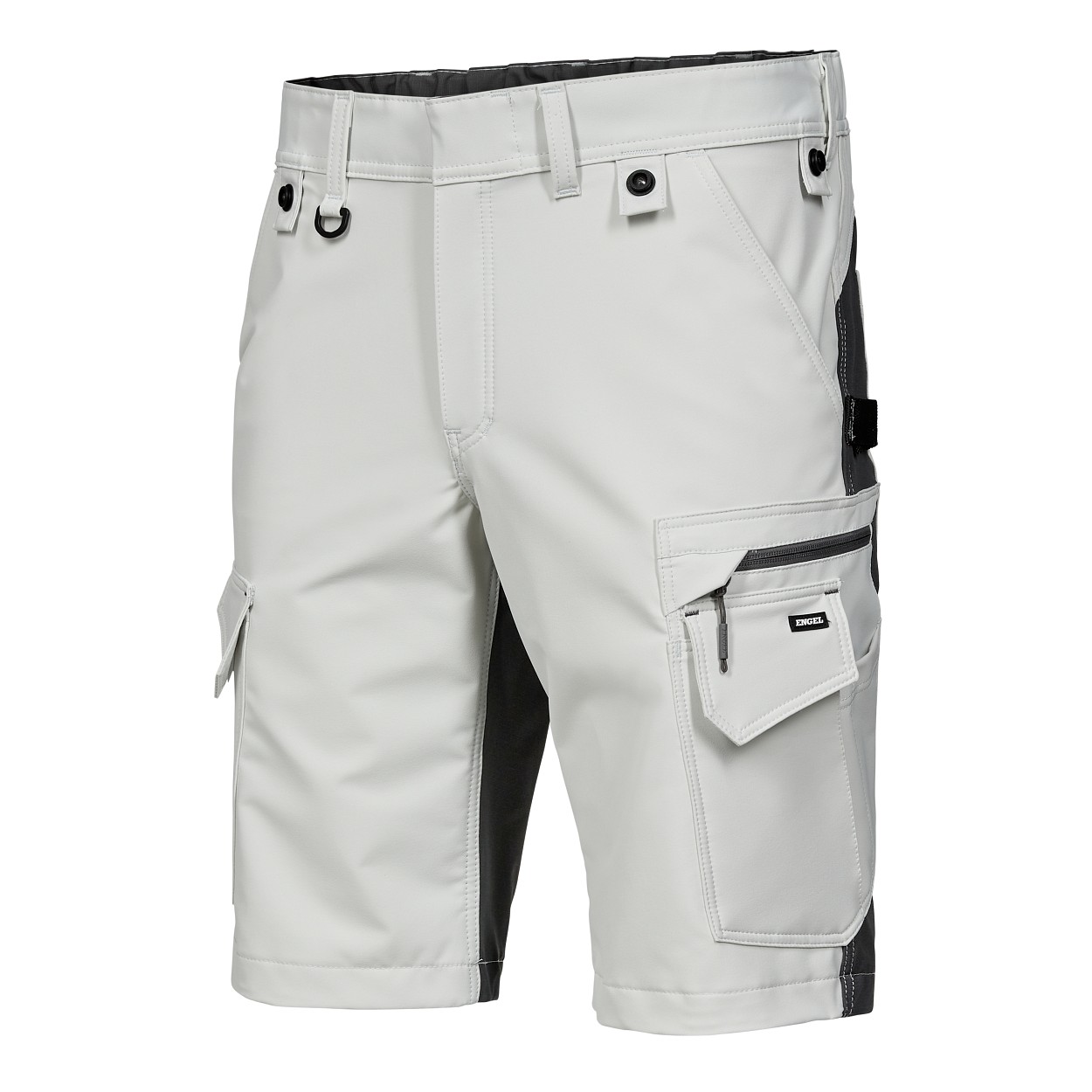 ENGEL Entire Shorts mit 4-Wege-Stretch in Bone White / Anthracite Grey, Größe 54