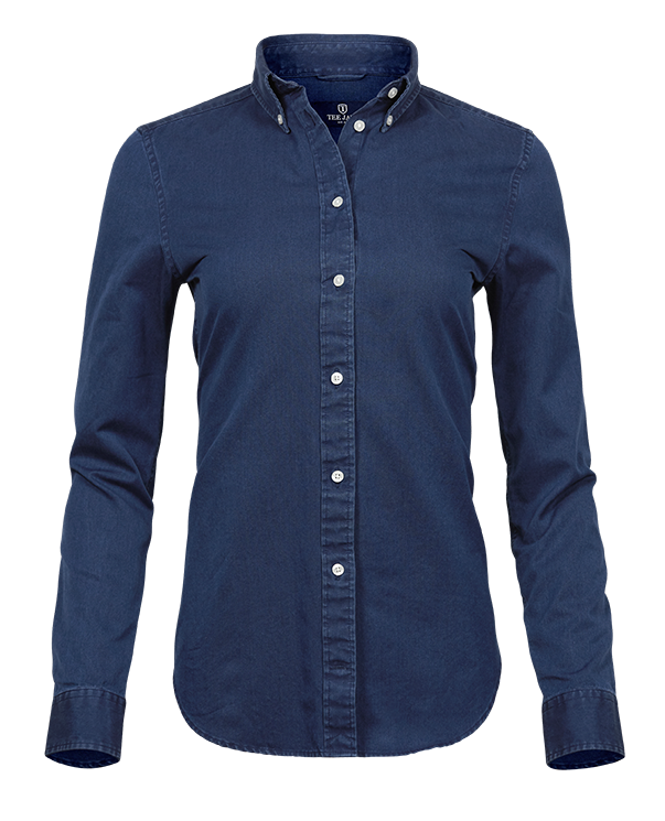 Women´s Casual Twill Shirt in Indigo, Größe XL von Tee Jays