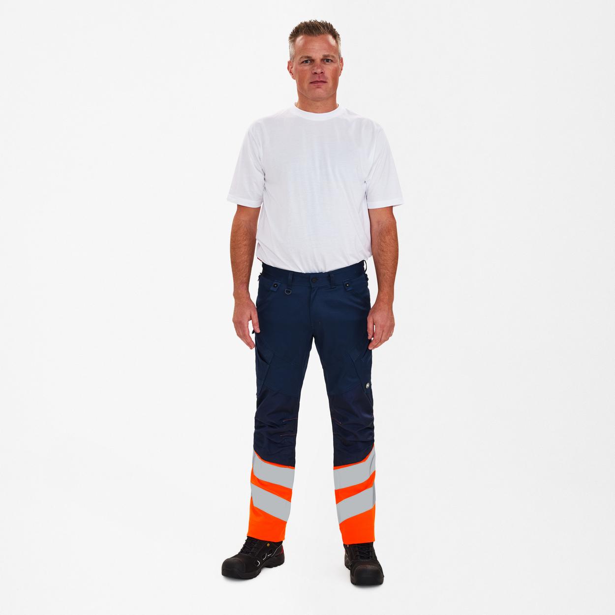 ENGEL Safety Arbeitshose mit 2-Wege-Stretch in Blue Ink/Orange, Größe 26