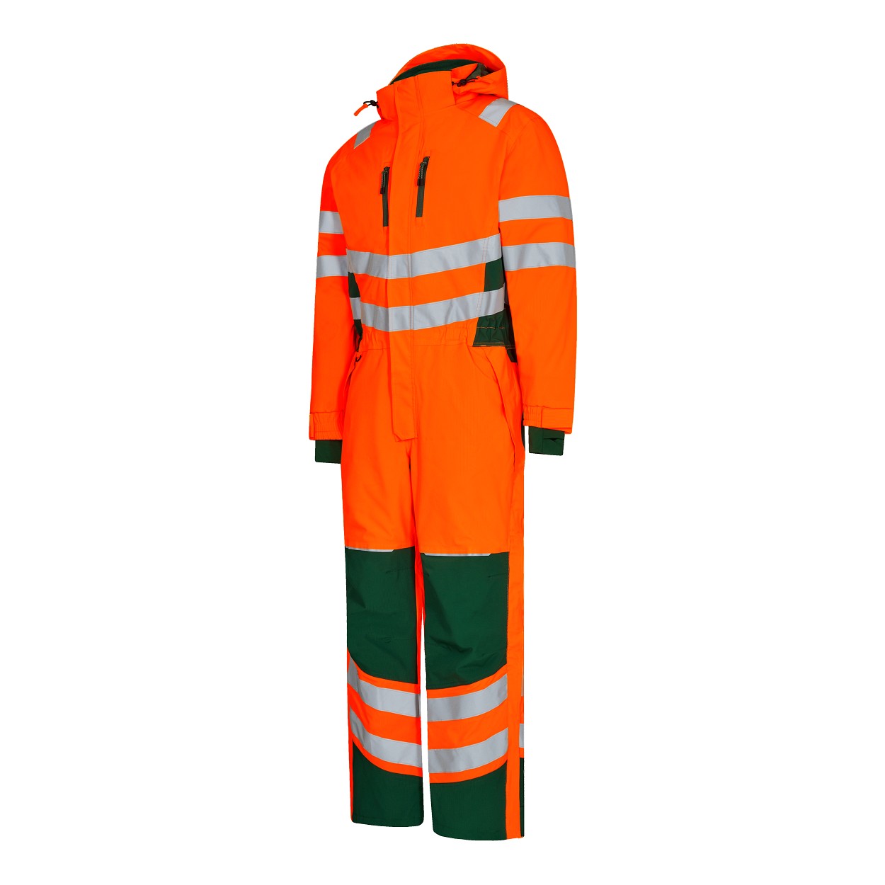 ENGEL Safety Winteroverall in Orange/Grün, Größe XS