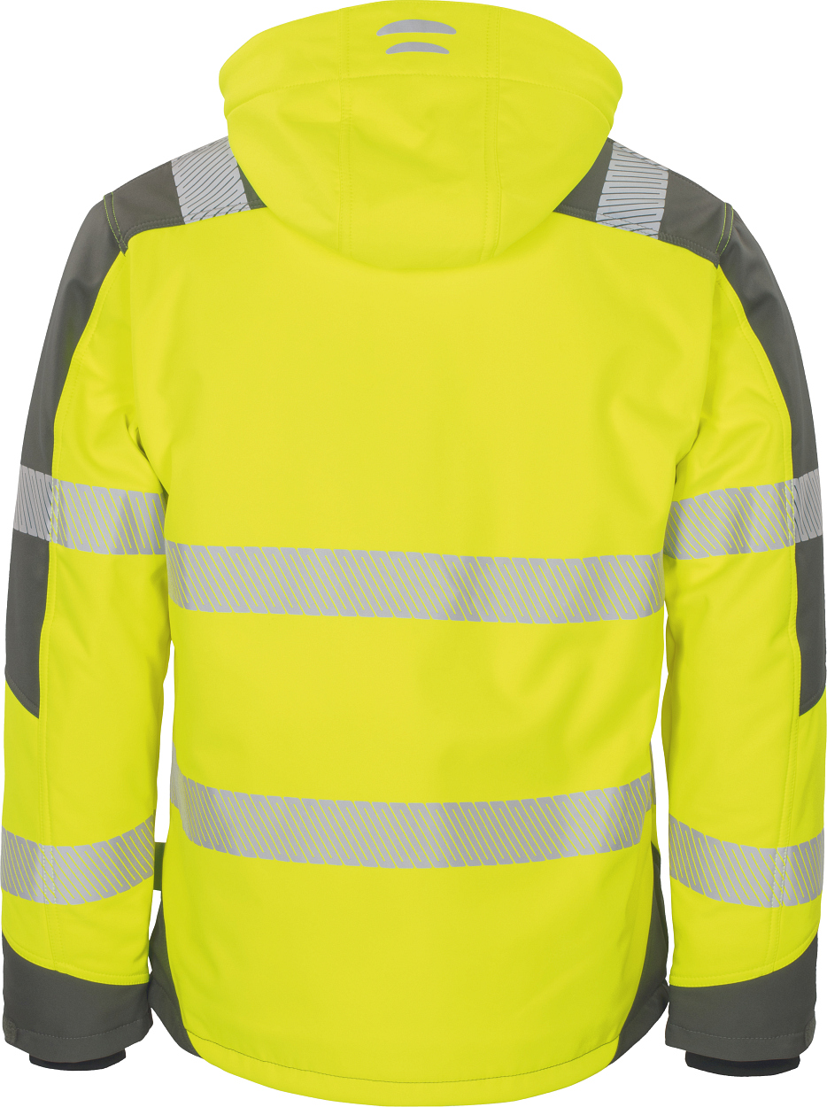 Winter-Kontrast-Softshelljacke leuchtgelb-grau in Gr. XXL von Vizwell