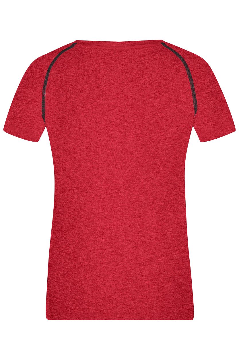 Ladies' Sports T-Shirt "JN495" in Red-Melange/Titan, Größe 2XL - Daiber