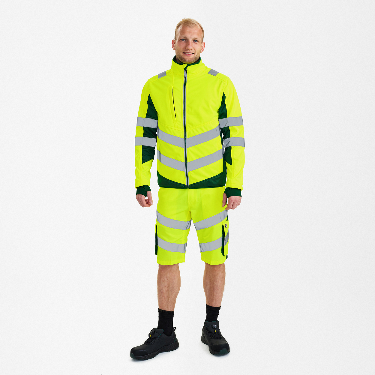 ENGEL Safety Softshelljacke in Gelb/Grün, Größe XS