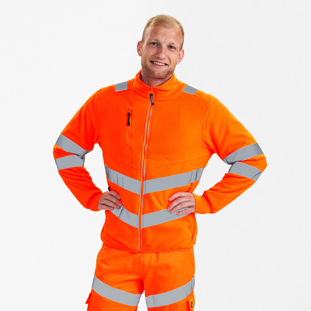 ENGEL Safety Fleecejacke in Hi-vis Orange, Größe XS