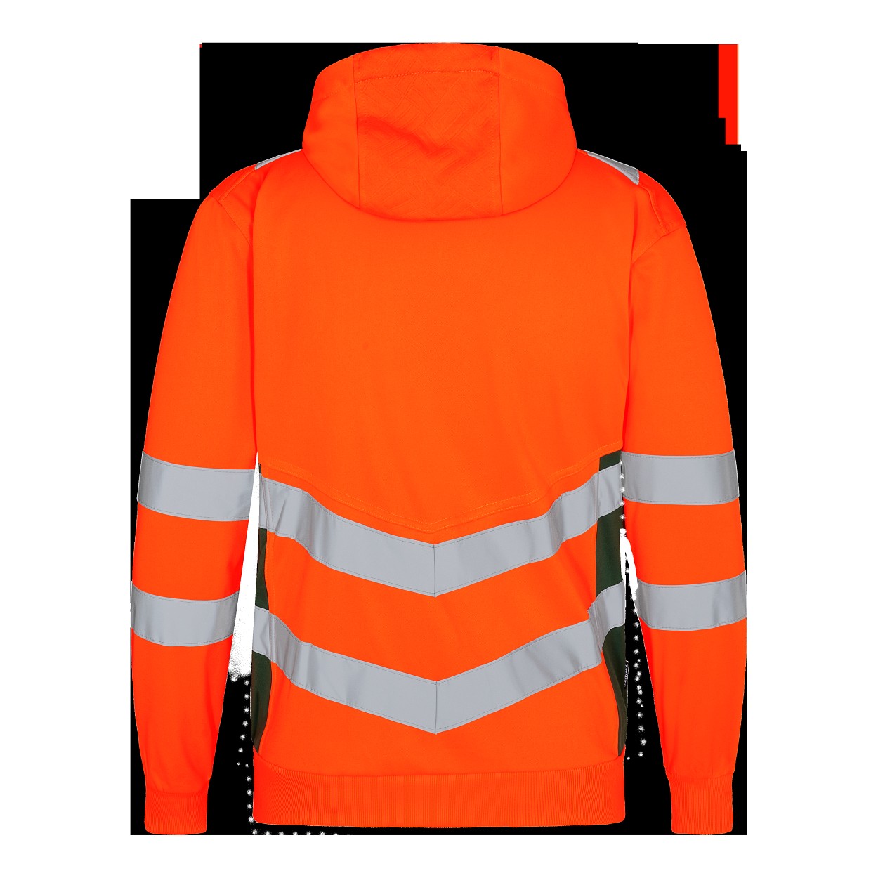 ENGEL Safety Sweatcardigan in Orange/Grün, Größe XS