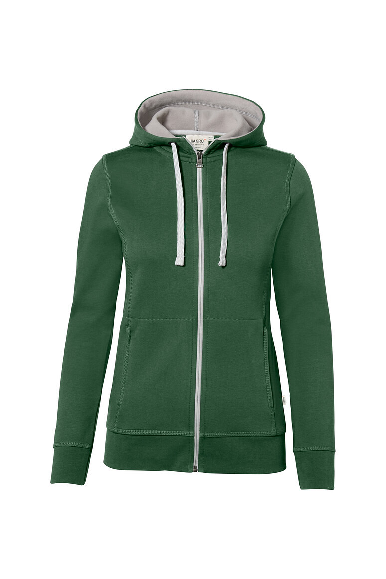 HAKRO 255 Damen Kapuzenjacke Bonded ECO in tanne/silber, Größe 3XL