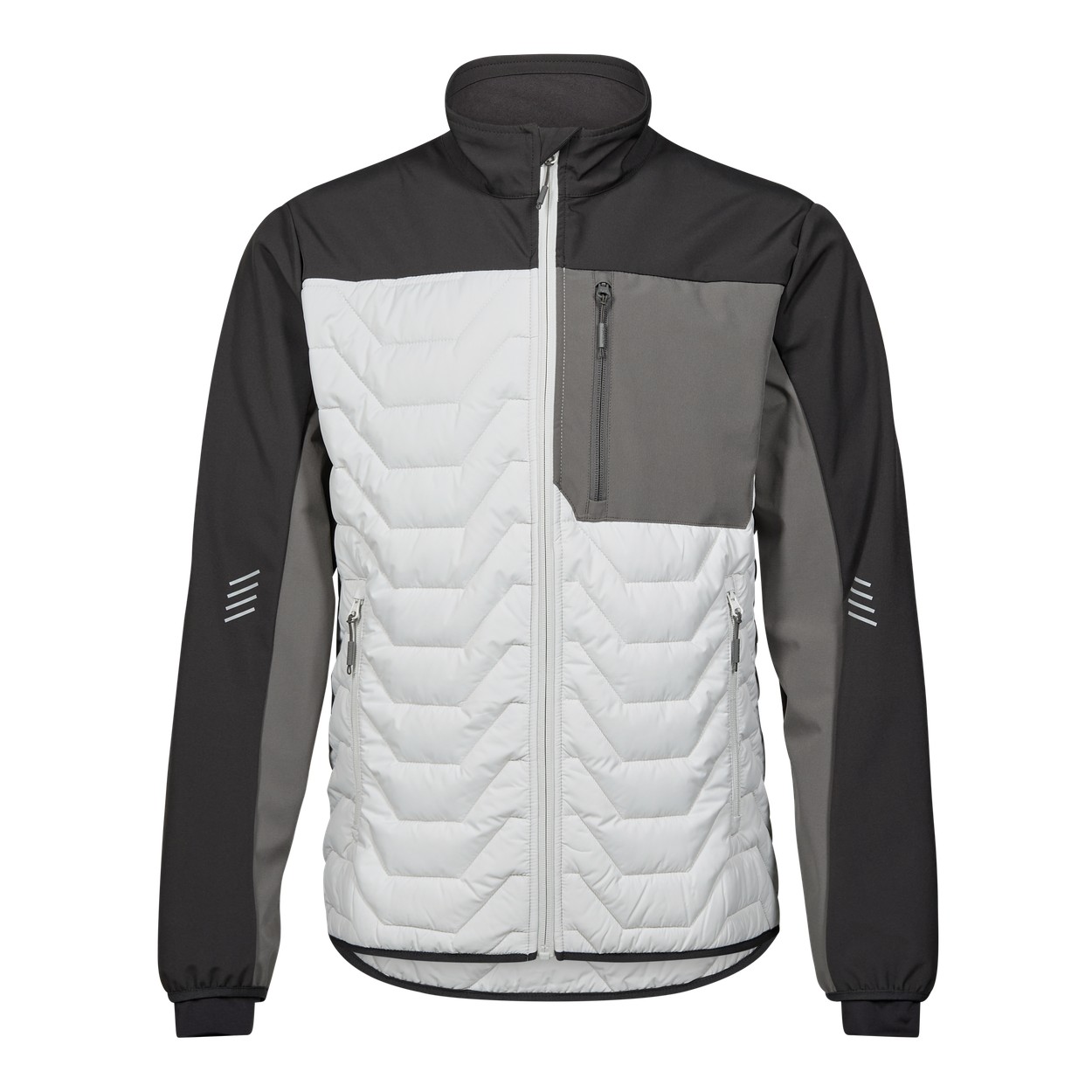 ENGEL Entire Steppjacke in Bone White / Anthracite Grey, Größe XS