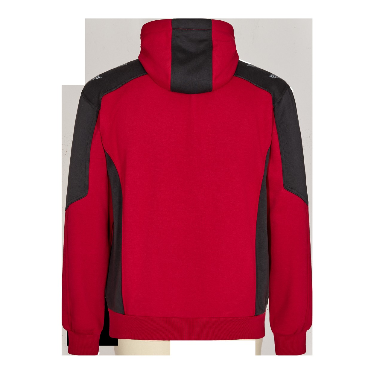 ENGEL Galaxy Sweatcardigan mit Kapuze in Tomato Red/Anthrazit Grau, Größe XS
