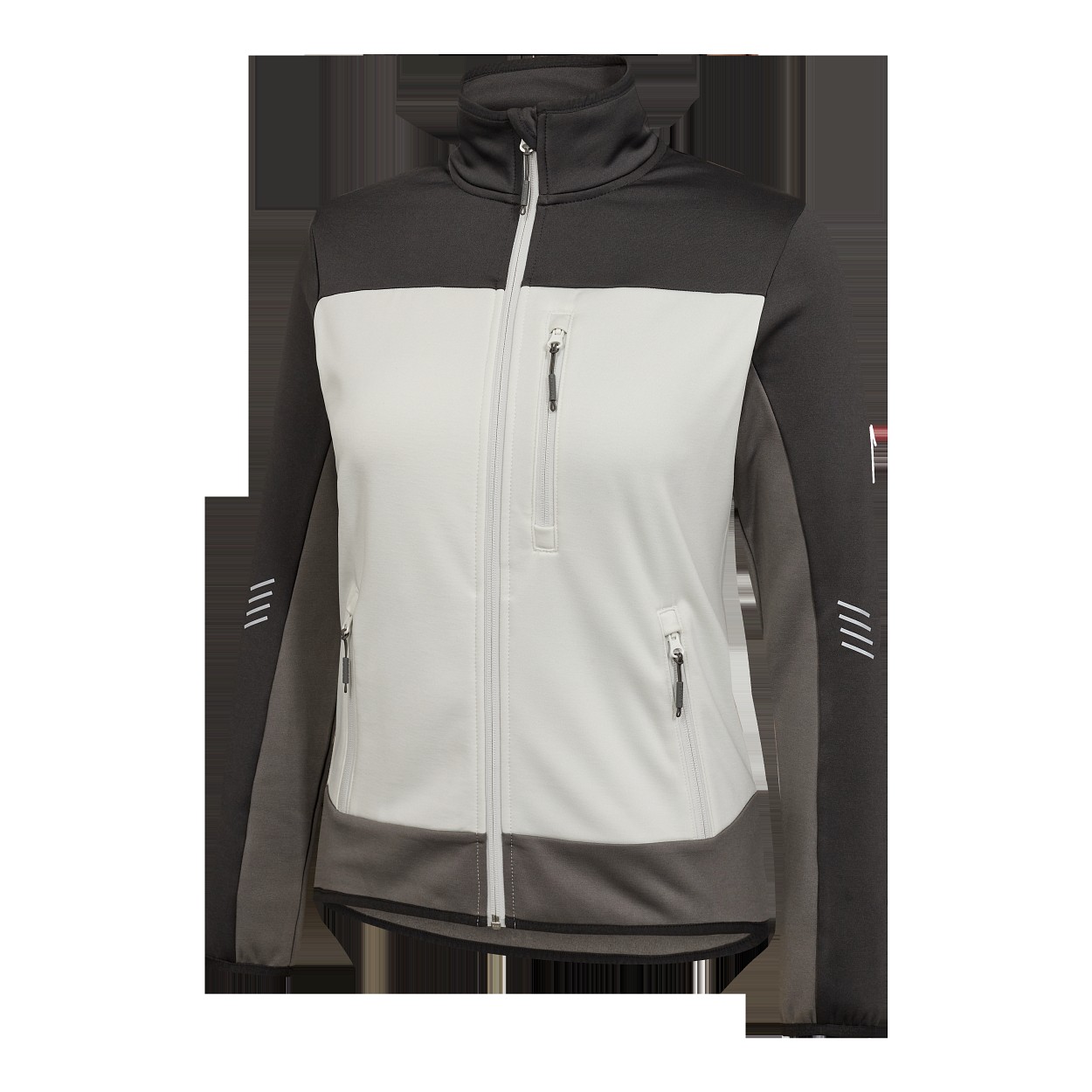 ENGEL Entire Damen Midlayer-Cardigan in Bone White / Anthracite Grey, Größe XS