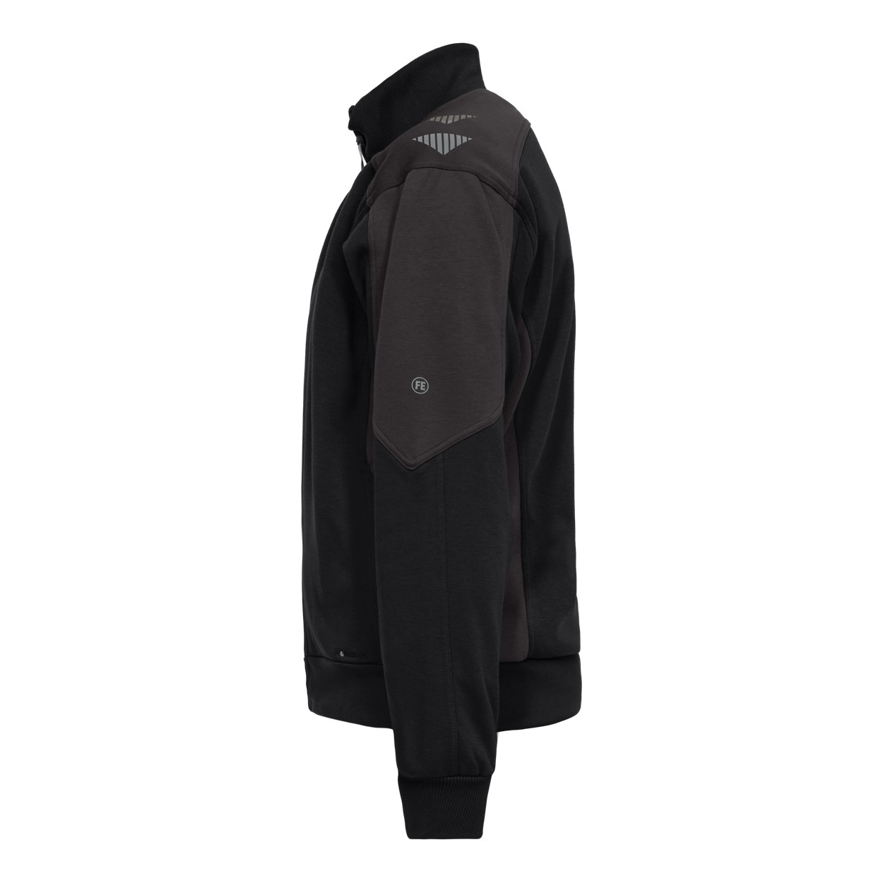 ENGEL Galaxy Sweatcardigan mit Kragen in Schwarz/Anthrazit Grau, Größe XS