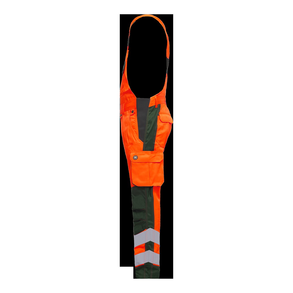 ENGEL Safety Light Latzhose in Orange/Grün, Größe 60