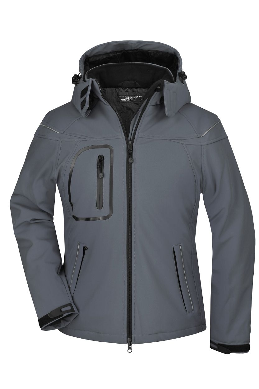 Ladies' Winter Softshell Jacket "JN1001" in Carbon, Größe 2XL - Daiber
