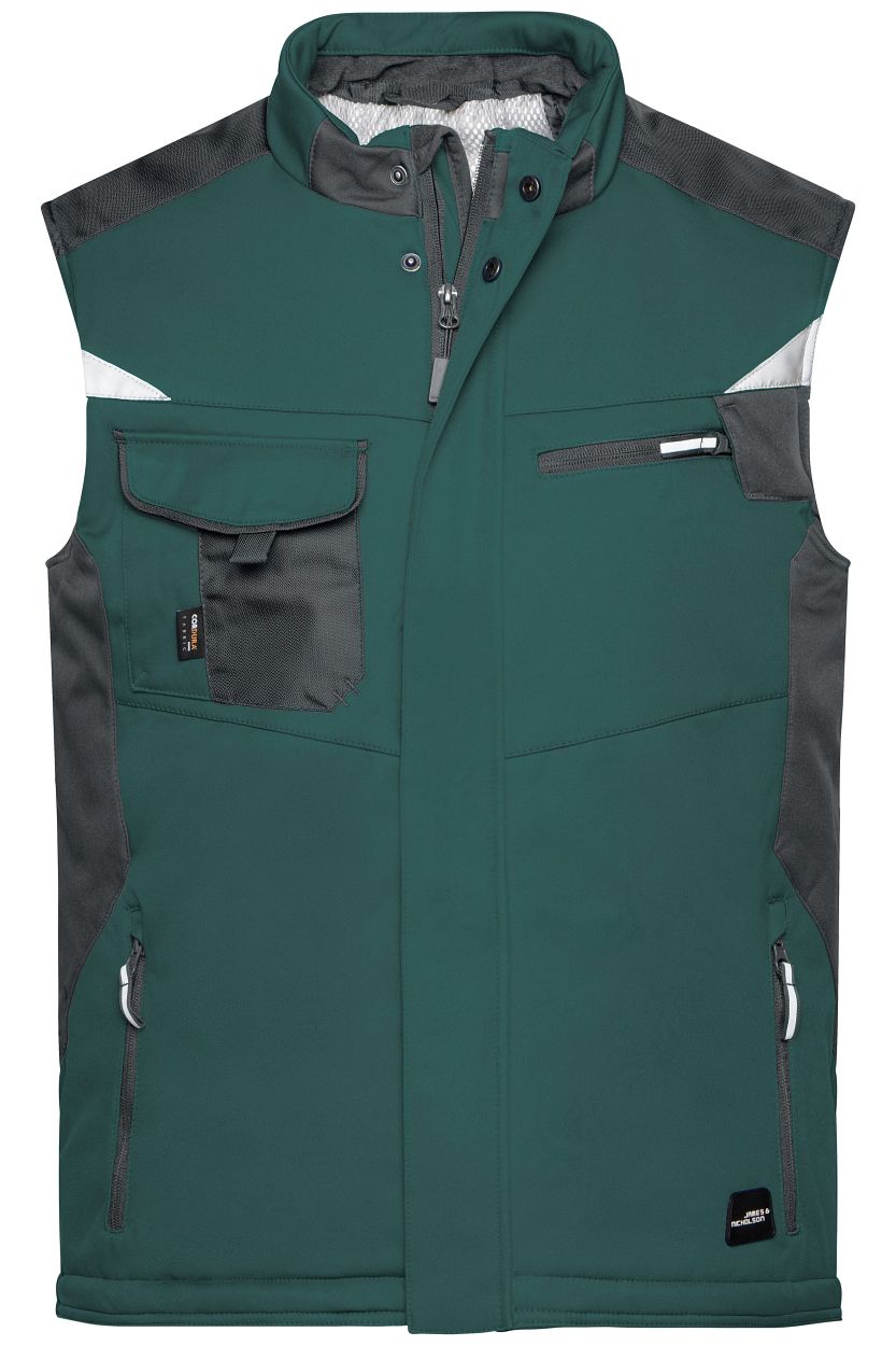 Craftsmen Softshell Vest - STRONG - "JN825" in Dark-Green/Black, Größe 6XL - Daiber