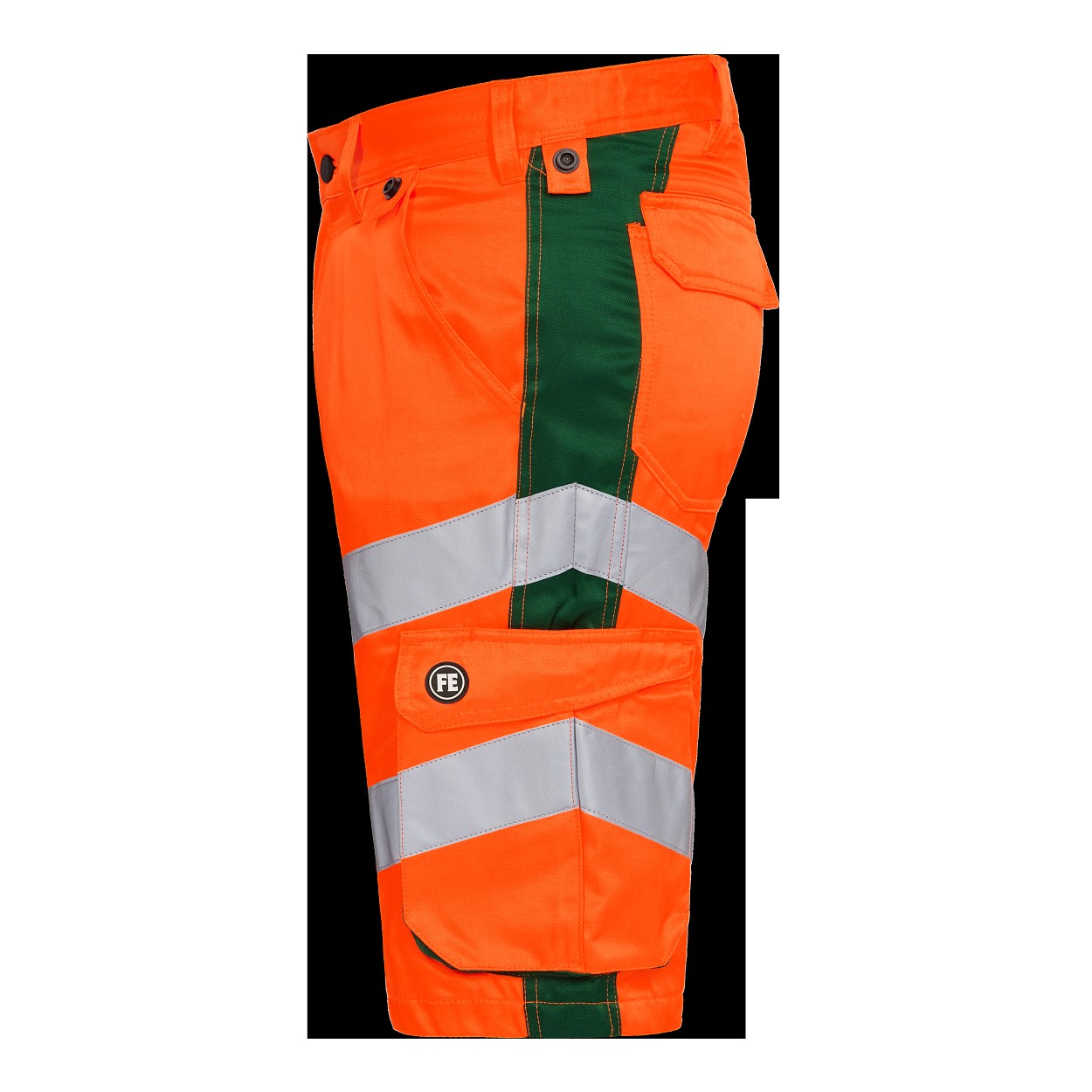 ENGEL Safety Light Arbeitsshorts in Orange/Grün, Größe 54