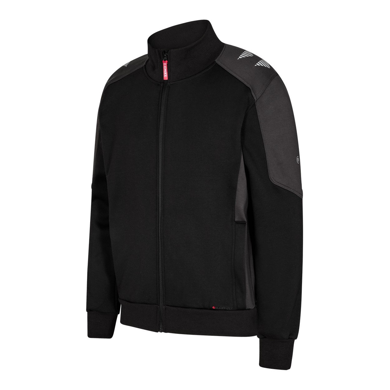 ENGEL Galaxy Sweatcardigan mit Kragen in Schwarz/Anthrazit Grau, Größe XS