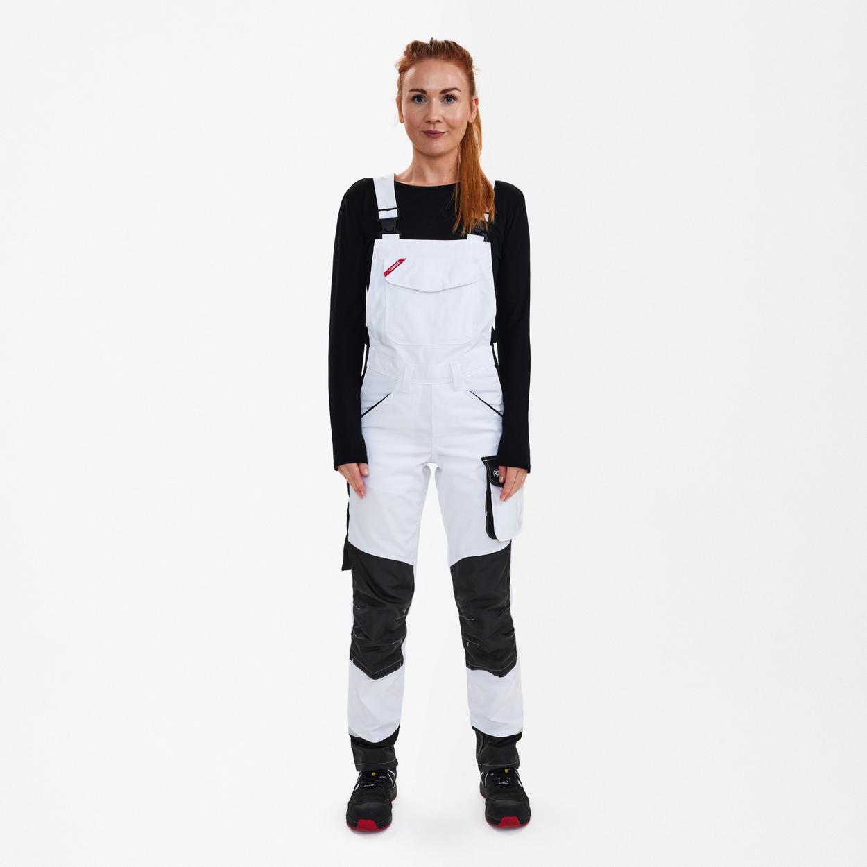 ENGEL Galaxy Damen Latzhose in Weiss/Anthrazit Grau, Größe 48