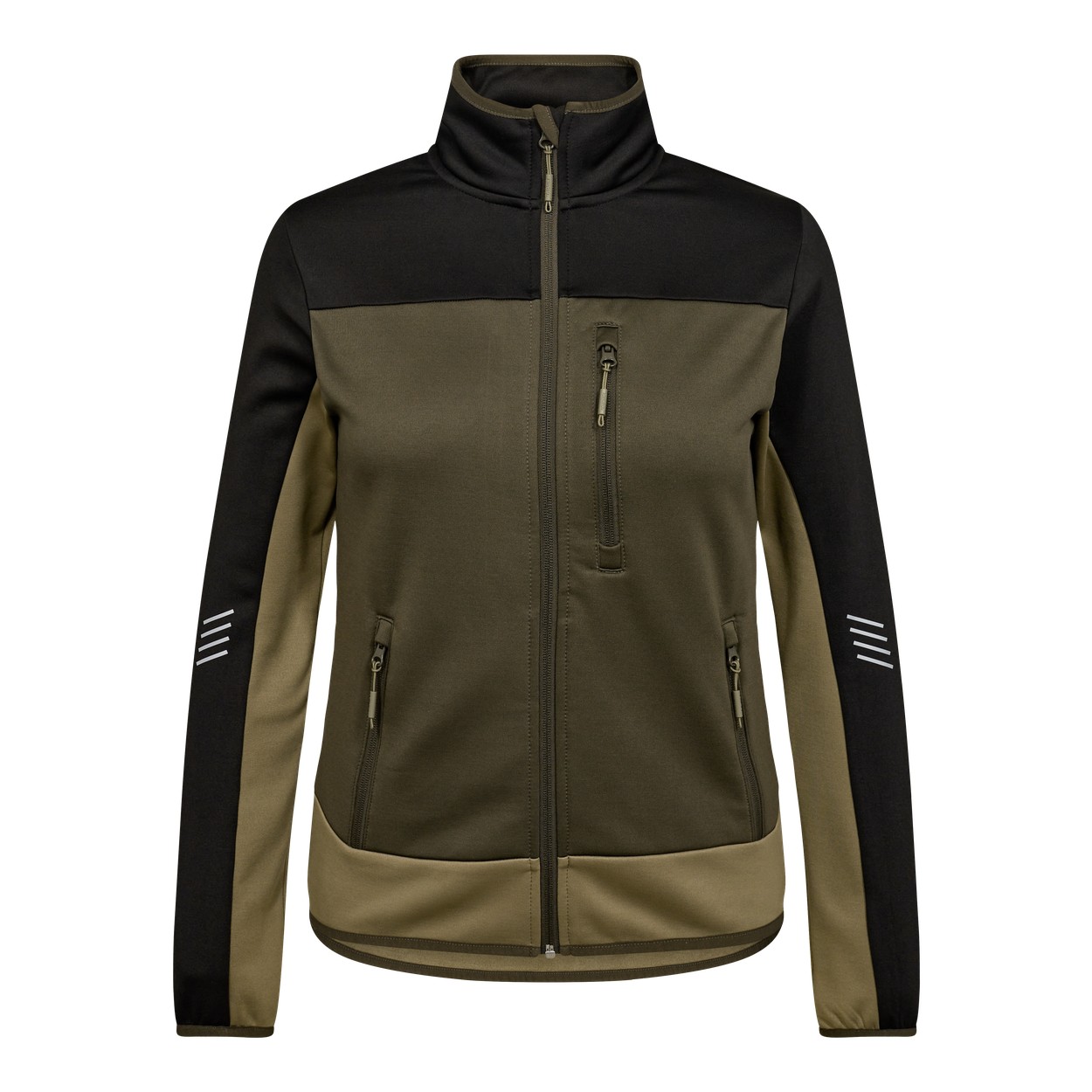 ENGEL Entire Damen Midlayer-Cardigan in Forest Green/Schwarz, Größe XS