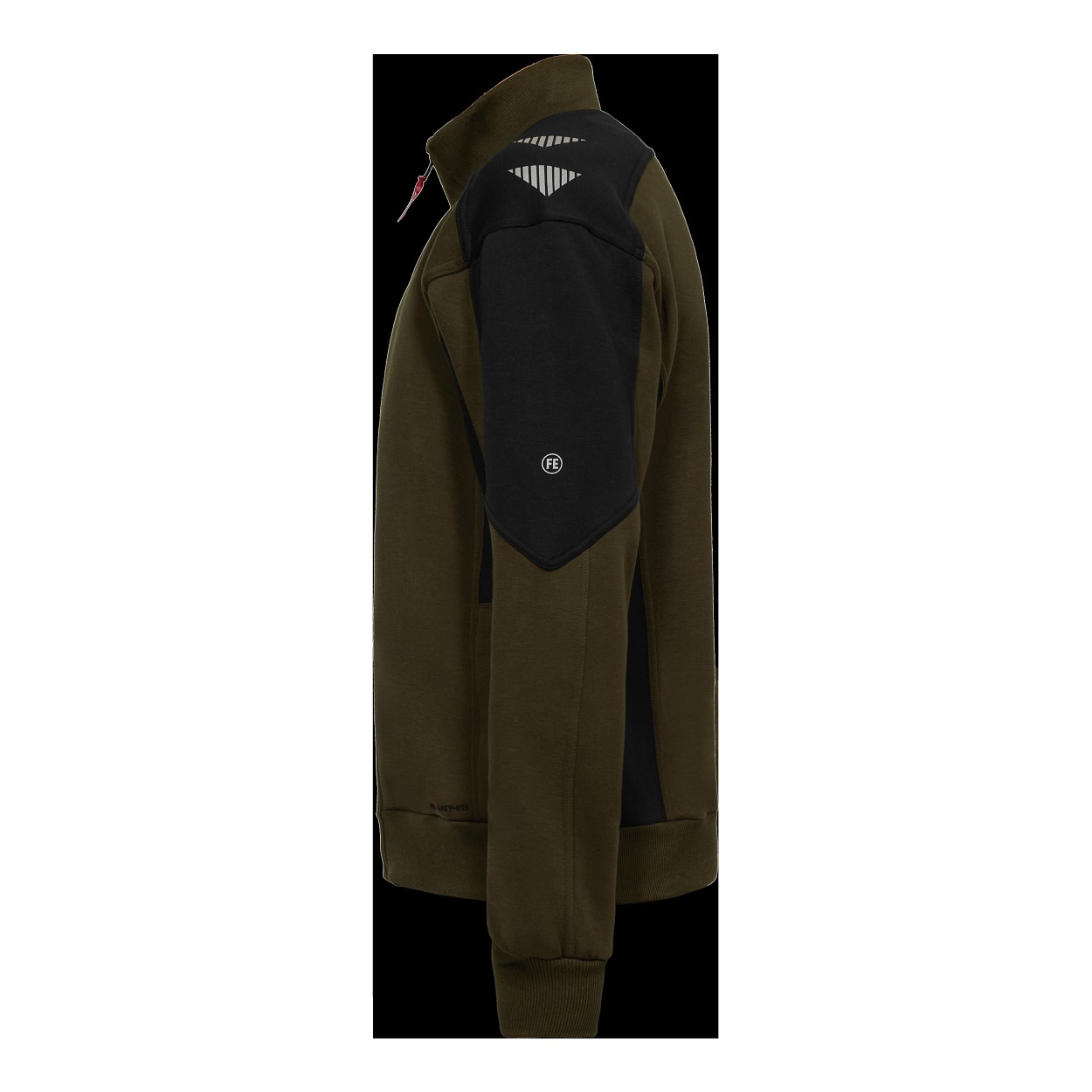 ENGEL Galaxy Sweatcardigan mit Kragen in Forest Green/Schwarz, Größe XS