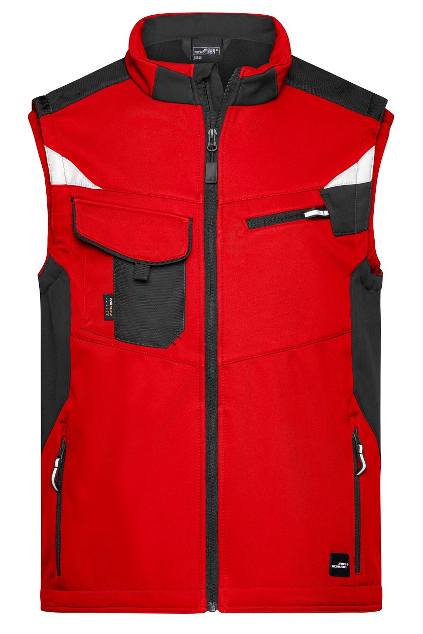 Workwear Softshell Vest - STRONG - "JN845" in Red/Black, Größe 6XL - Daiber
