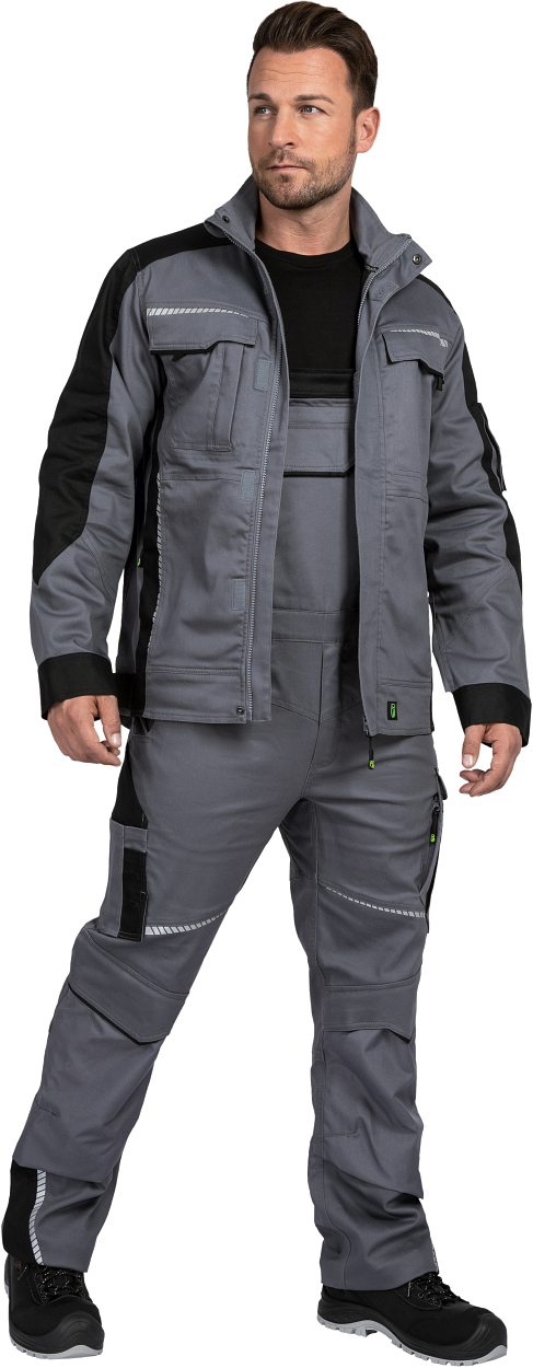 Latzhose Flex Line Grau/Schwarz FLEXL, Gr. 98 von Leibwächter