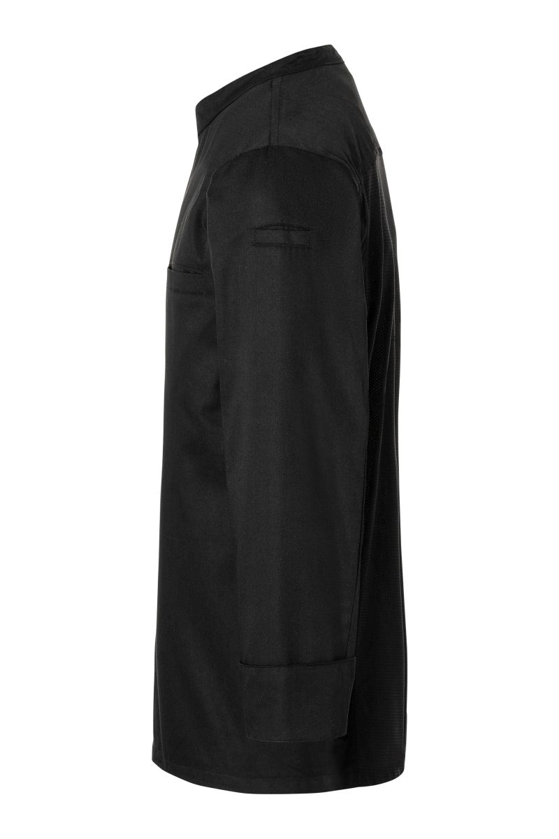 Langarm Überwurf-Kochhemd Basic Größe XS in Schwarz von Karlowsky