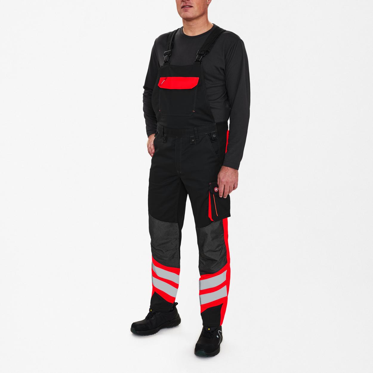 ENGEL Cargo Latzhose in Schwarz/Rot, Größe 106