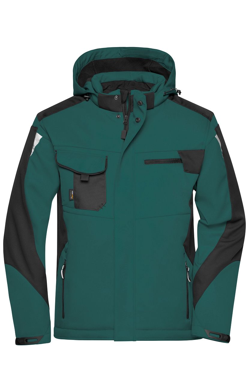 Craftsmen Softshell Jacket - STRONG - "JN824" in Dark-Green/Black, Größe 6XL - Daiber