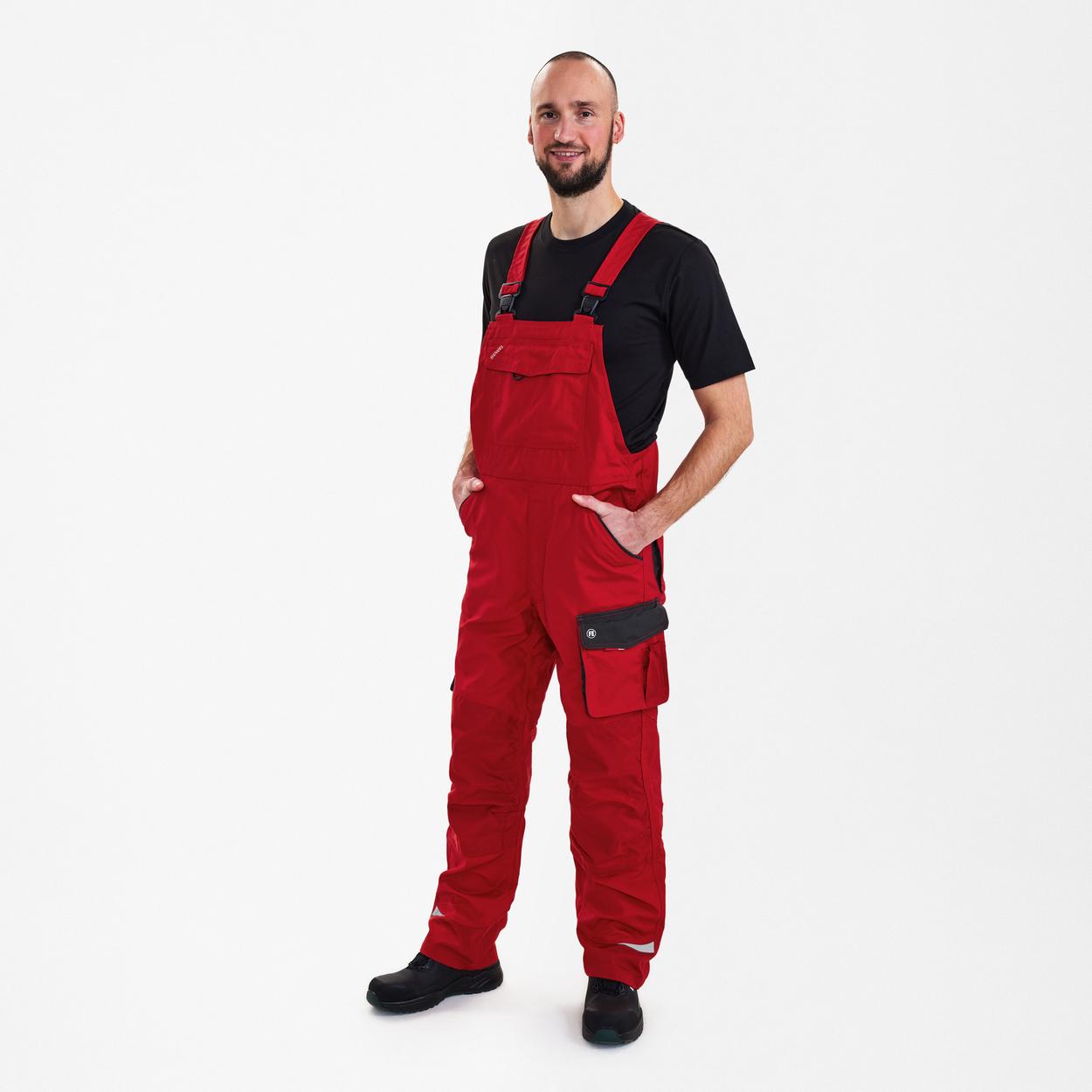 ENGEL Galaxy Latzhose in Tomato Red/Anthrazit Grau, Größe 106