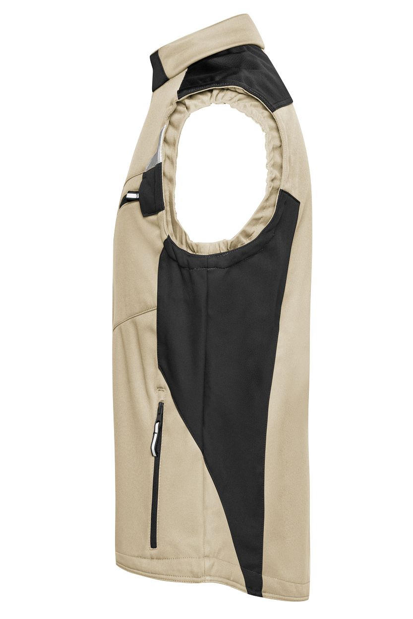 Workwear Softshell Vest - STRONG - "JN845" in Stone/Black, Größe 6XL - Daiber